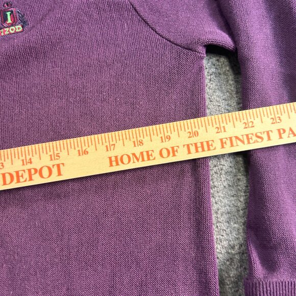 Vintage IZOD‎ Sweater Mens Medium Purple Button Cardigan Crest Logo USA 80s - Picture 4 of 9